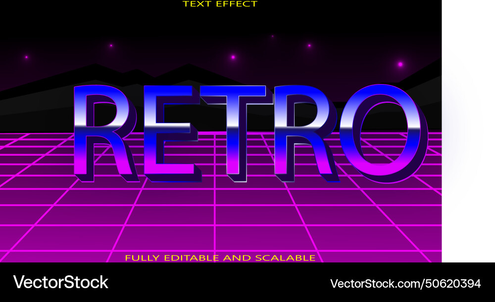 Retro editable text effect 3 dimension emboss Vector Image