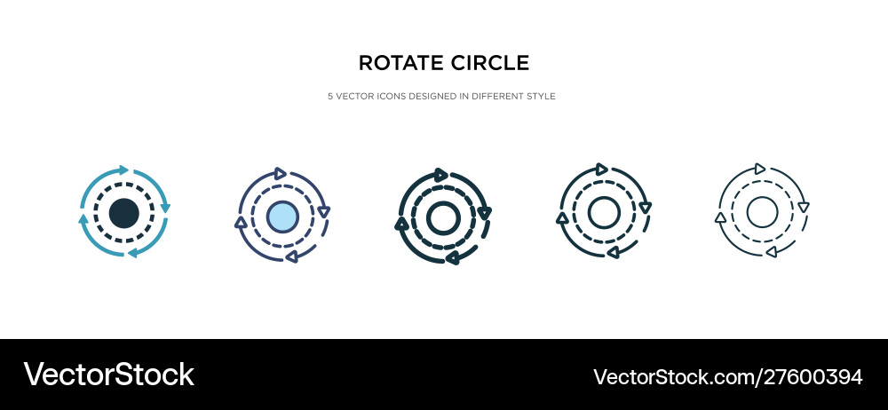 Rotate circle icon in different style two Rotate circle icon in different style two vector image