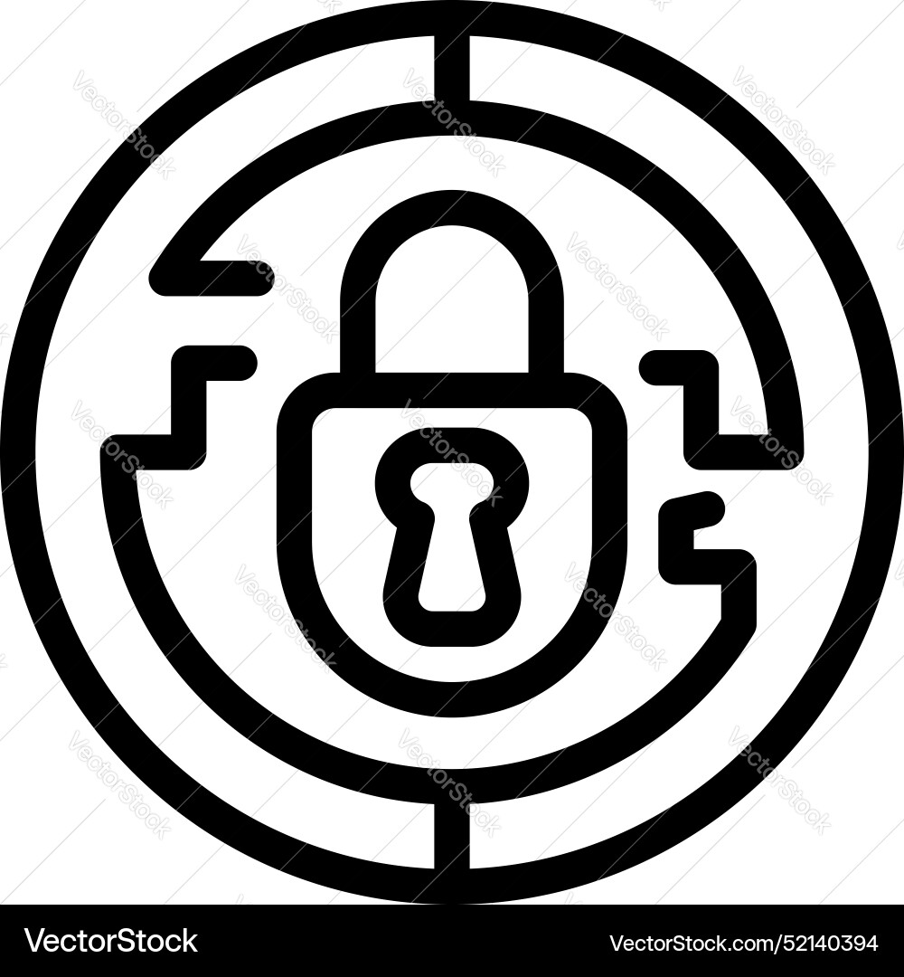 Secure data protection concept with padlock Vector Image
