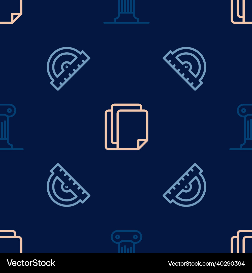 Set line law pillar protractor grid and file Set line law pillar protractor grid and file vector image
