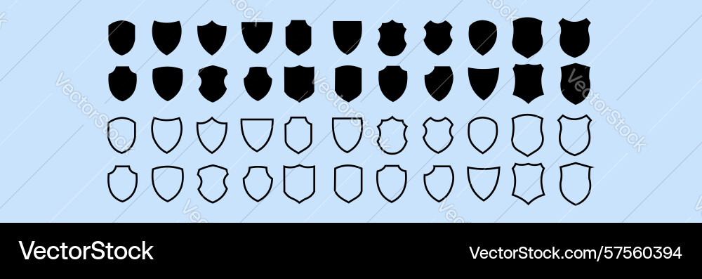 Shield icon is a linear style with editable stroke Shield icon is a linear style with editable stroke vector image