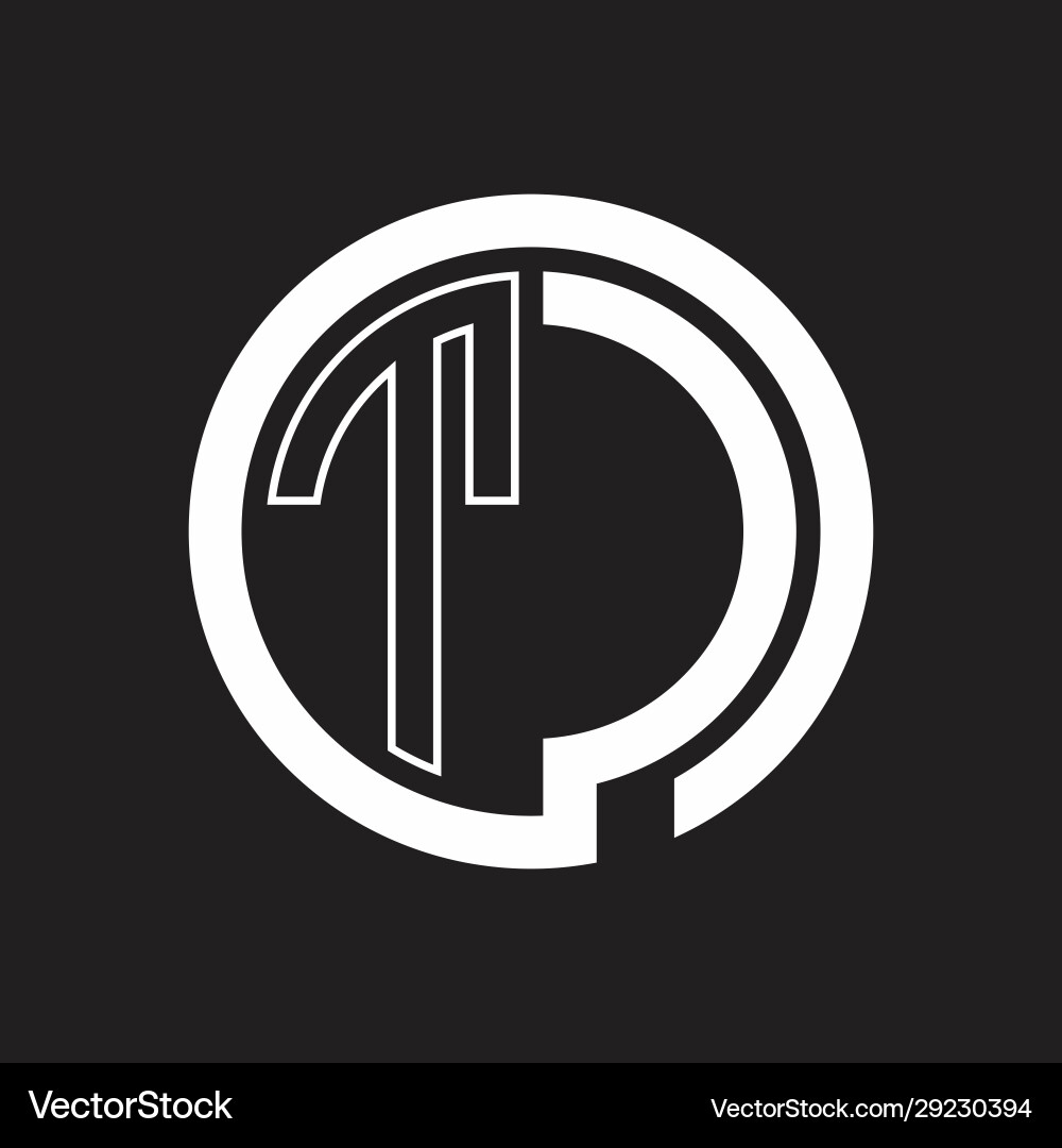 Tc logo with circle rounded negative space design Tc logo with circle rounded negative space design vector image
