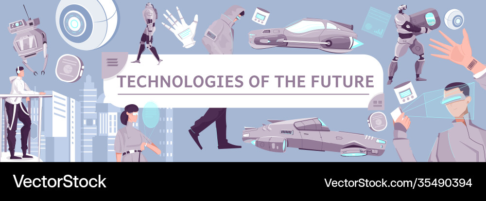 Technologies of future flat pattern Technologies of future flat pattern Vector Image