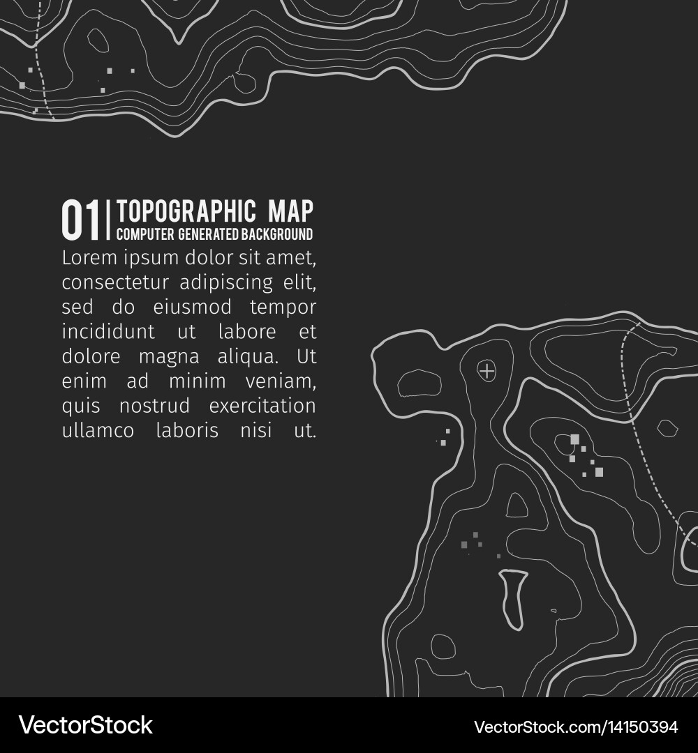 Topographic map background with space for copy Vector Image