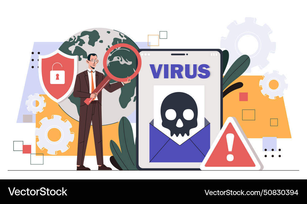 Virus hacker attack concept Vector Image