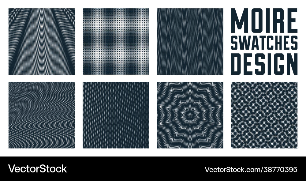 Abstract backgrounds set made with linear moire Abstract backgrounds set made with linear moire vector image