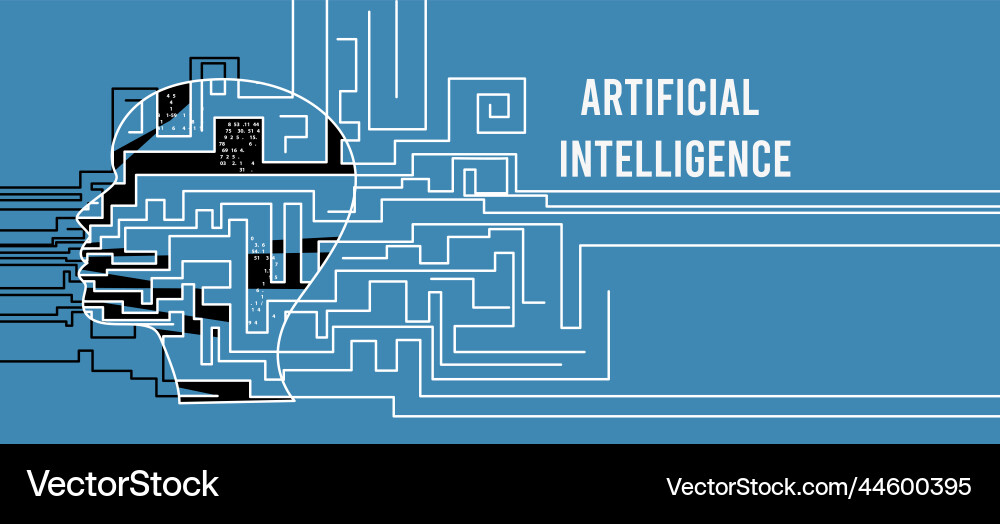 Artificial intelligence technology web background Artificial intelligence technology web background vector image