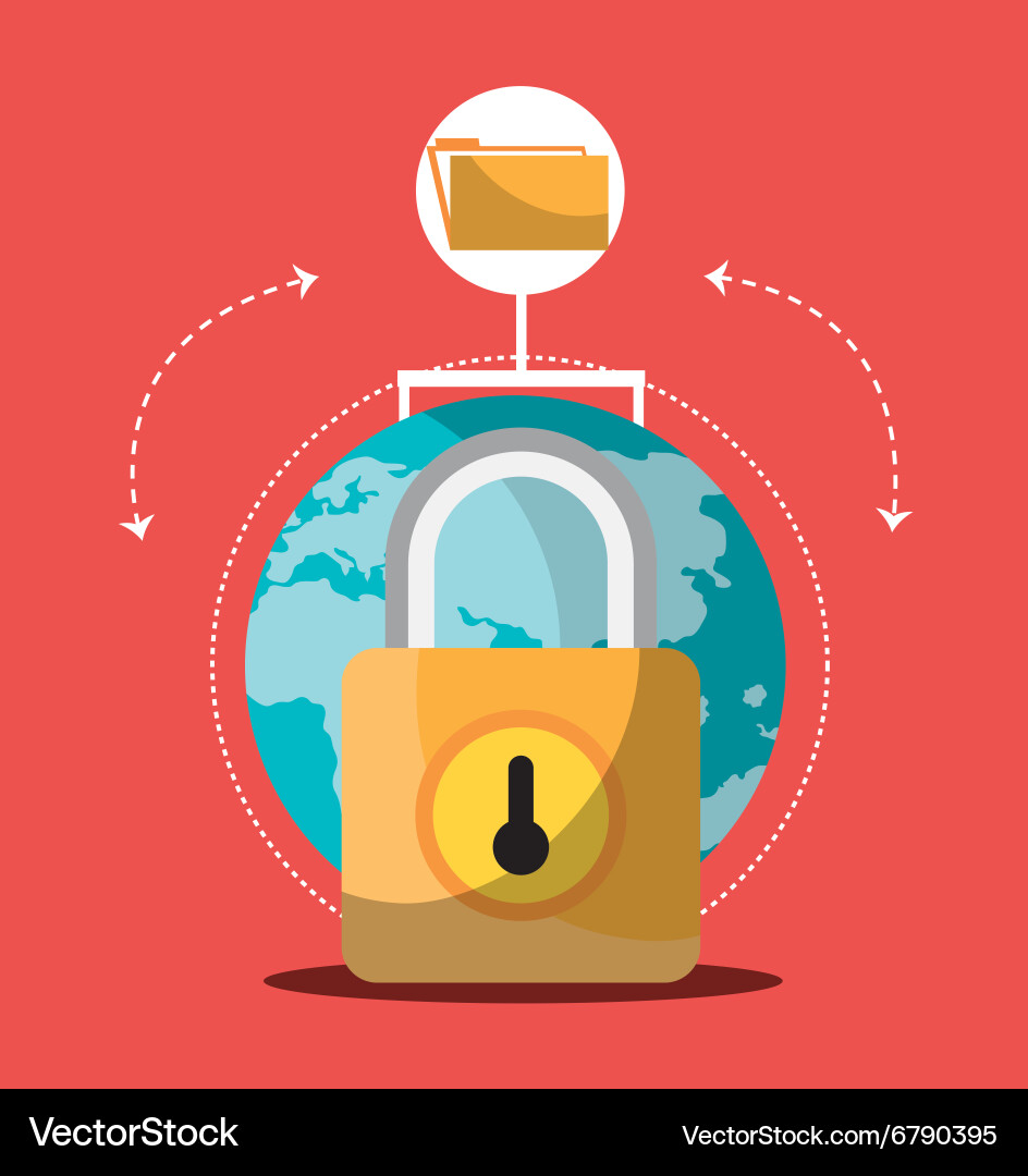 Computing security system vector image