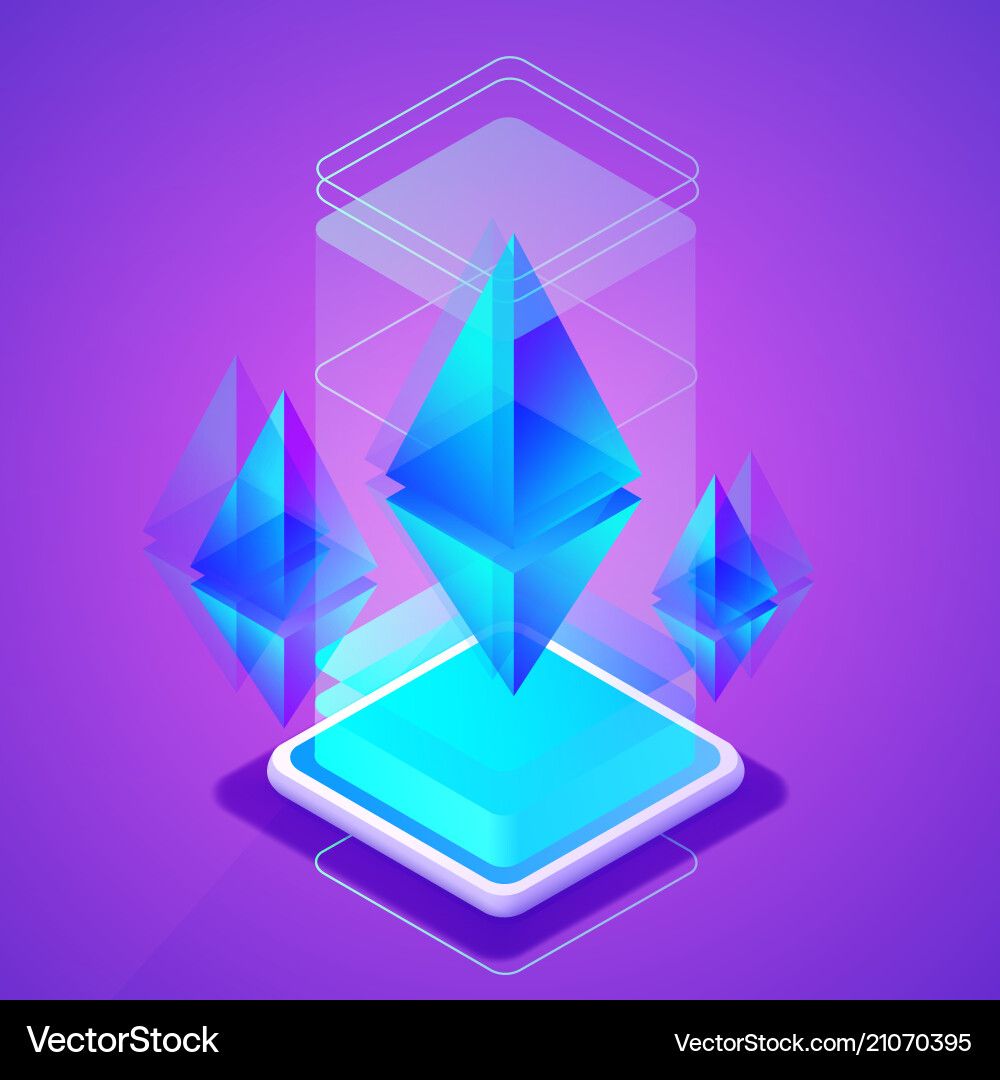Ethereum Blockchain Technology Vector Image