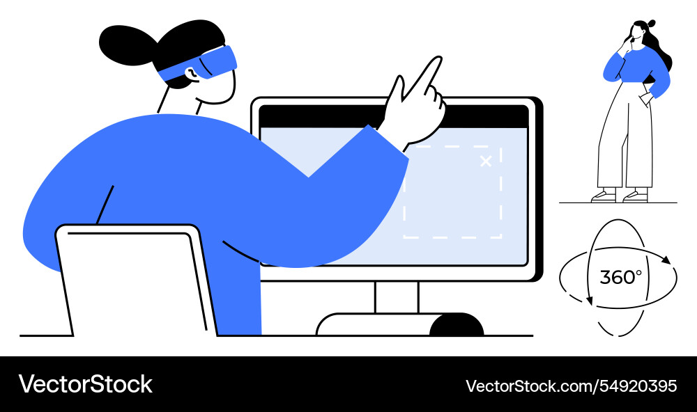 Exploring virtual environments using vr technology Exploring virtual environments using vr technology vector image