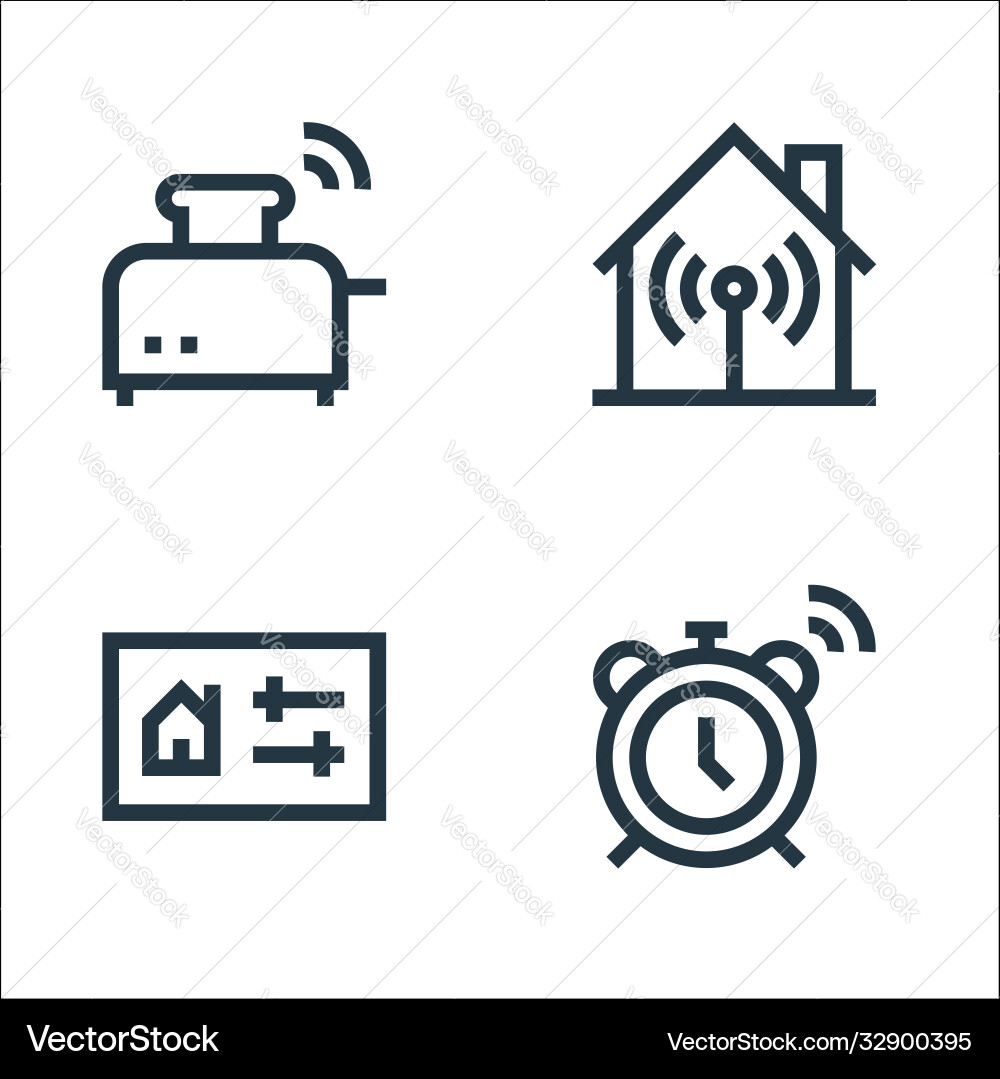 Flat smarthome line icons linear set quality Vector Image