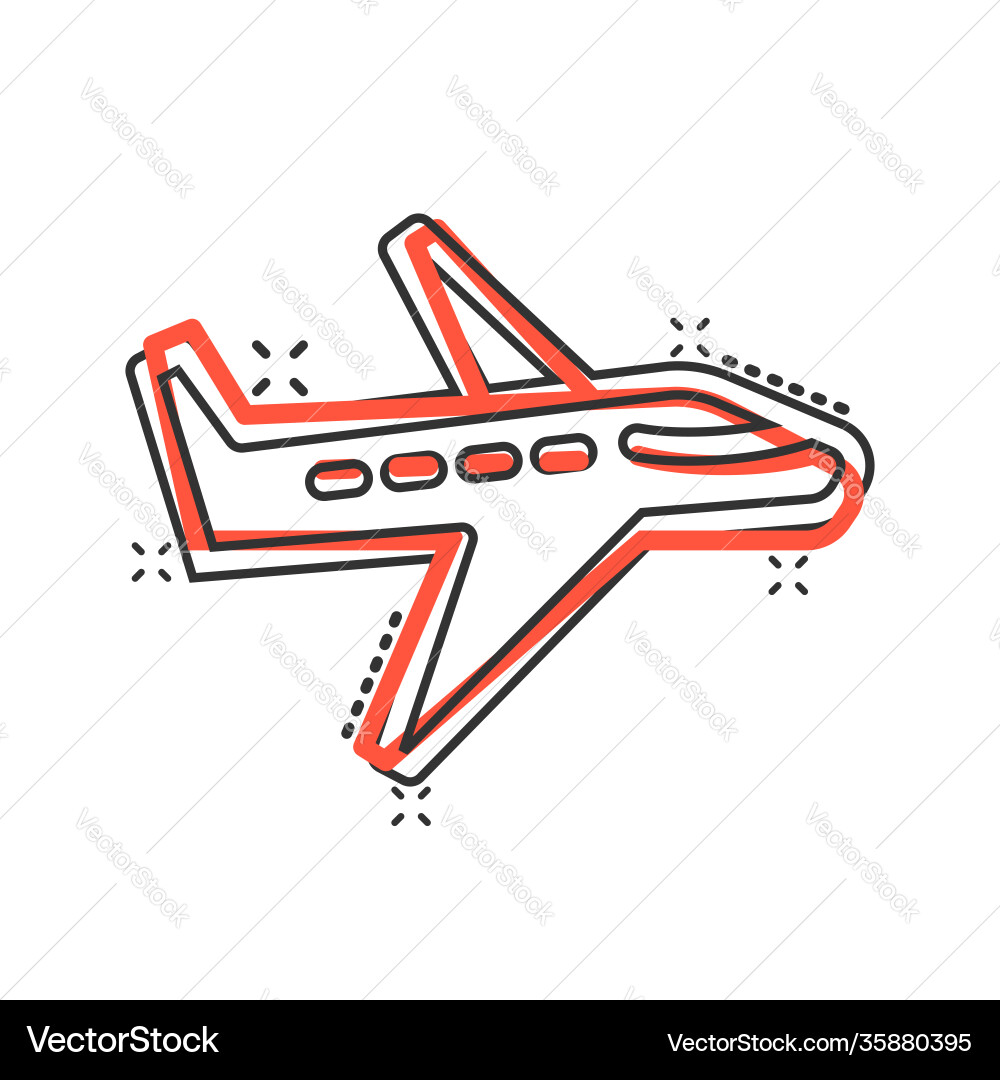 Flugzeug-Ikone im Comic-Stil Flugzeug Cartoon Flugzeug-Ikone im Comic-Stil Flugzeug Cartoon vektorbild