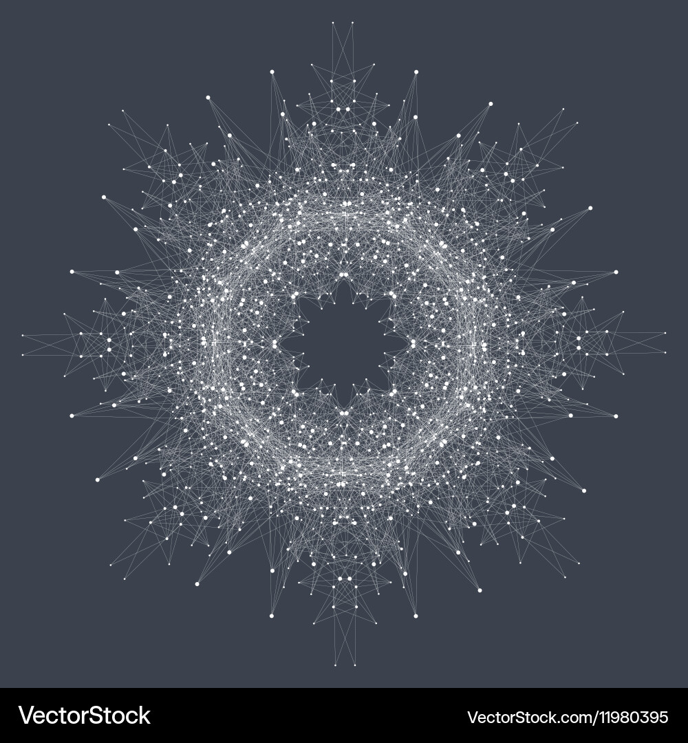 Fractal element with compounds lines and dots big Fractal element with compounds lines and dots big vector image