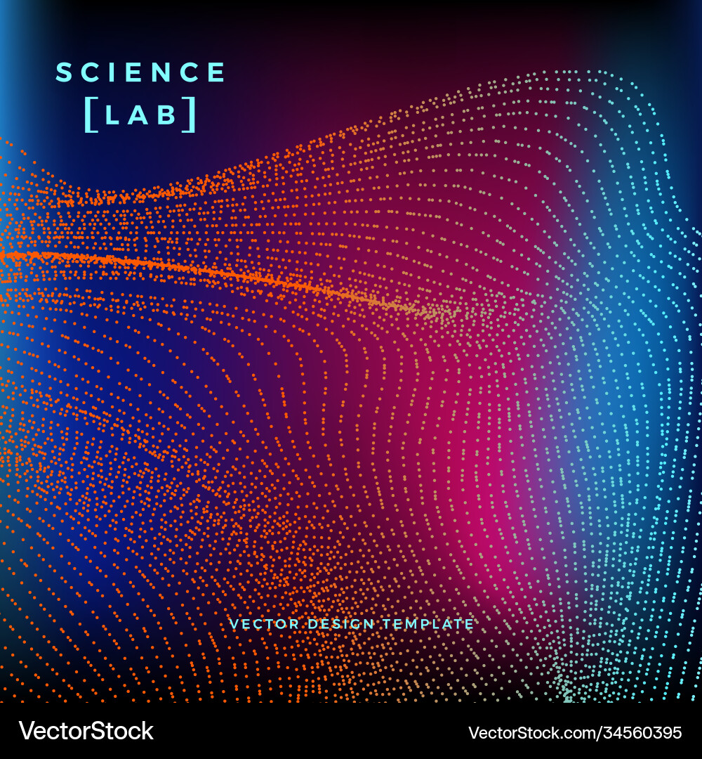 Futuristic background with dynamic particles Vector Image