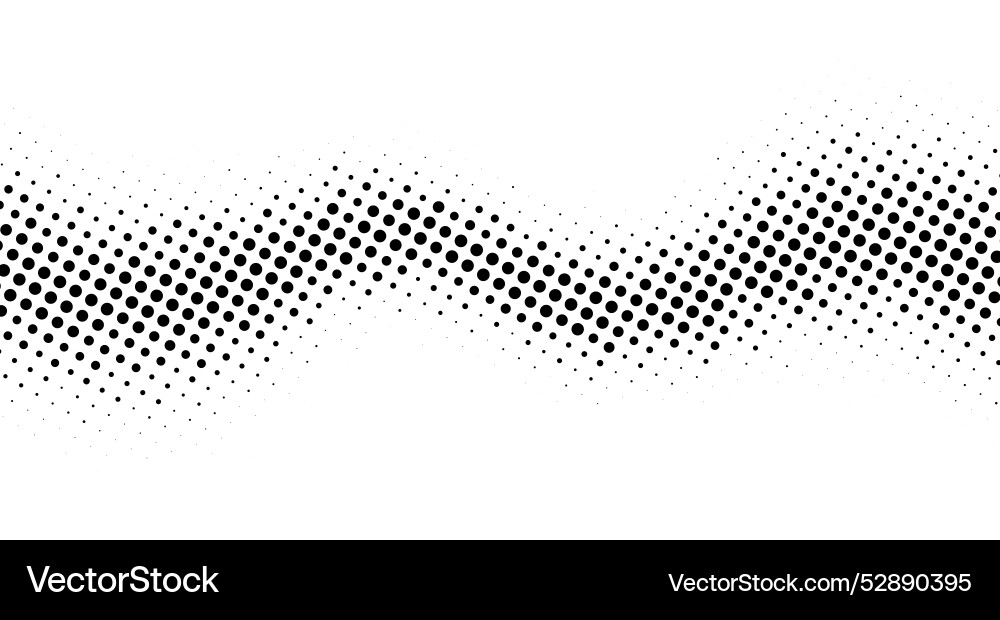 Halftone rhythm wave circle dots pattern Halftone rhythm wave circle dots pattern Vector Image