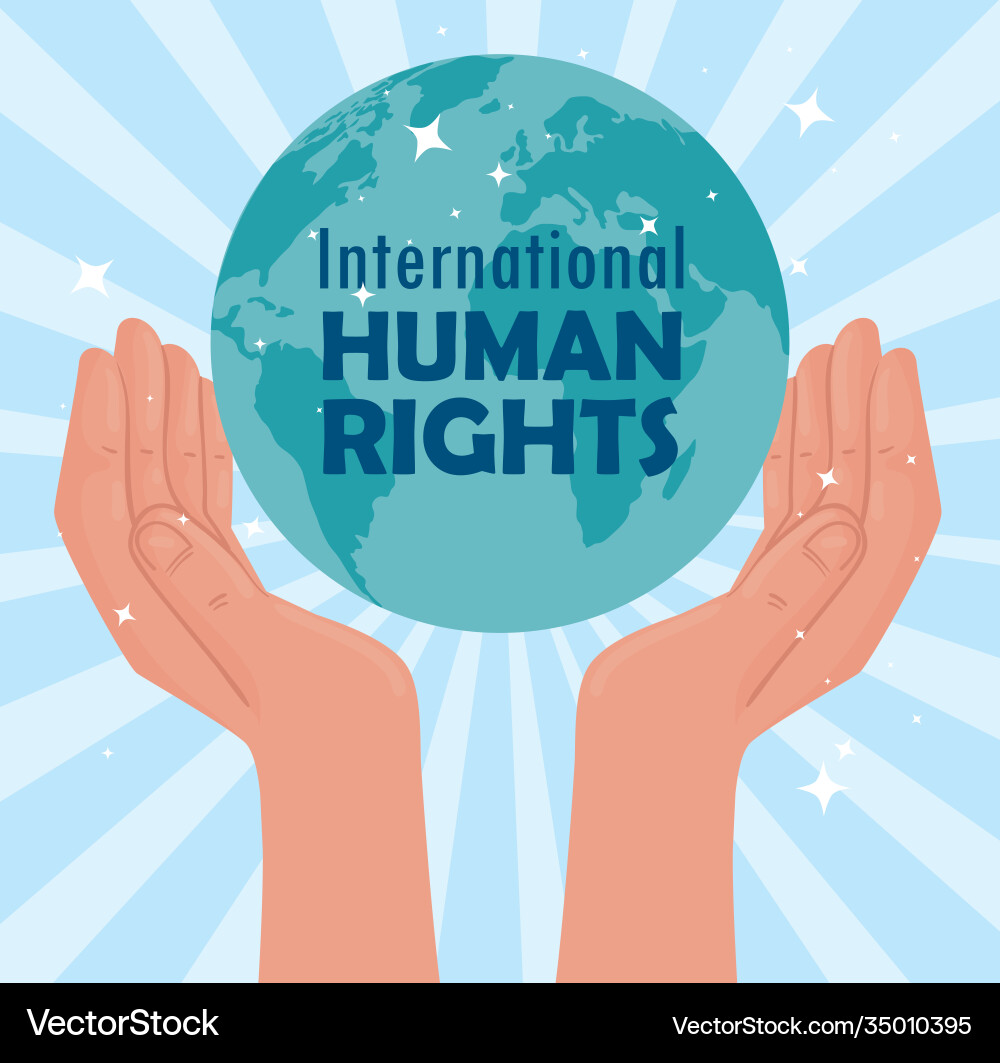 International human rights lettering poster International human rights lettering poster vector image
