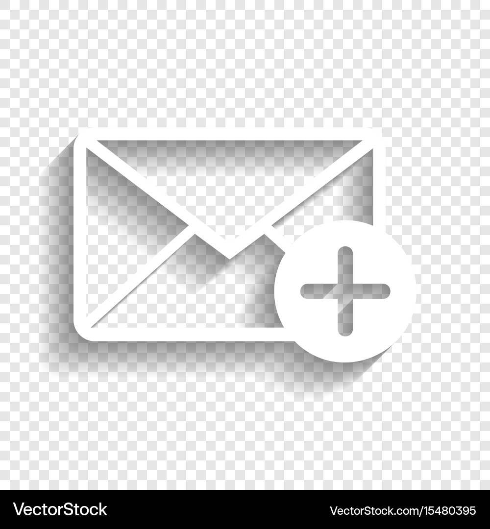 Mail sign with add mark Vector Image