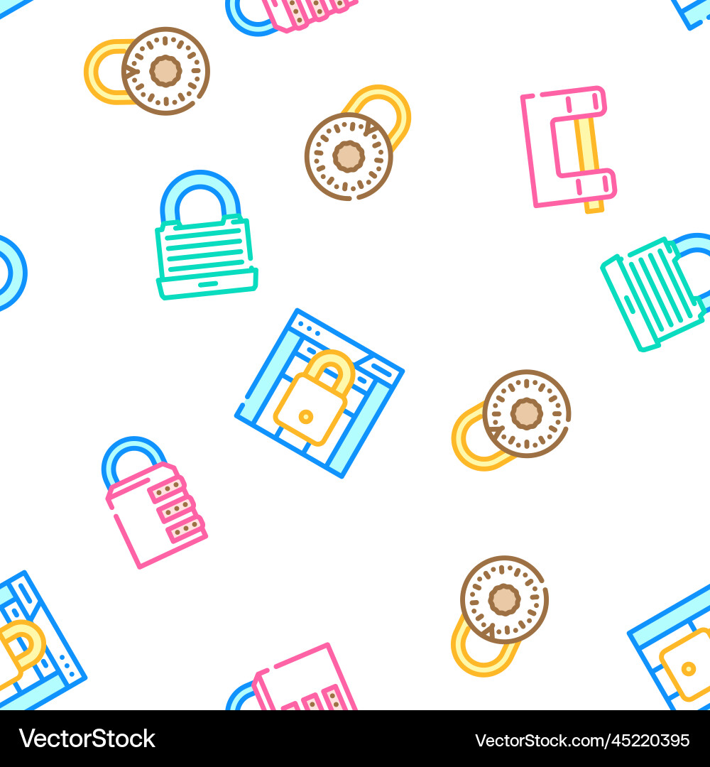 Padlock lock safe password seamless pattern Padlock lock safe password seamless pattern Vector Image