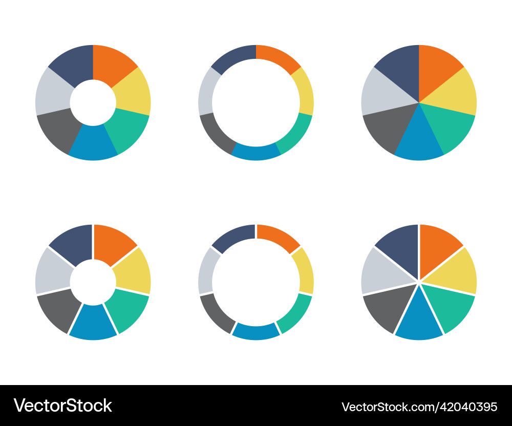 Pie Chart Set - Data Visualization vector image