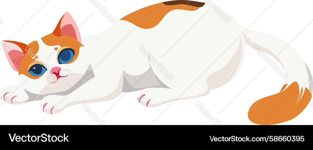 Playful cat stalking a distant object with intent Vector Image