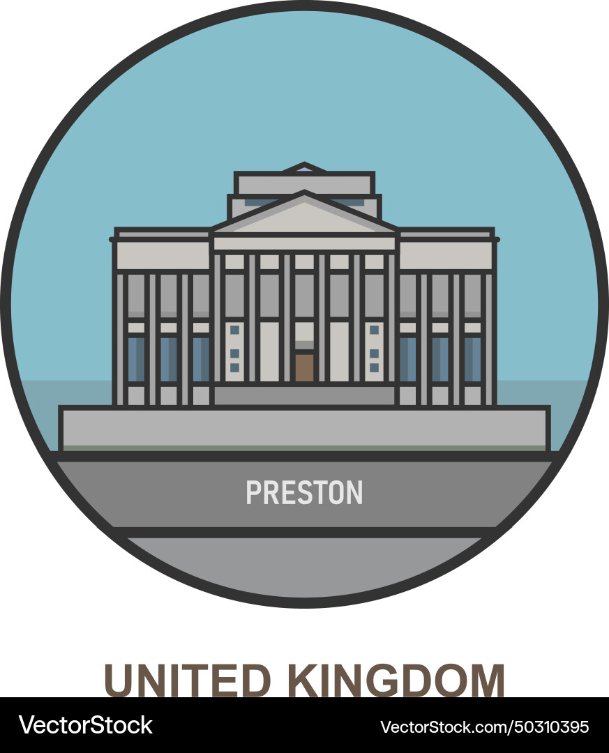 Preston cities and towns in united kingdom Vector Image