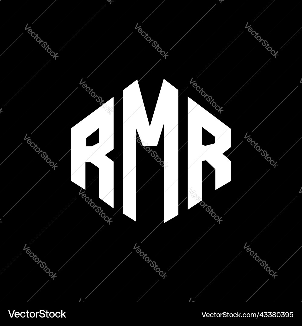 Rmr letter logo design with polygon shape Vector Image