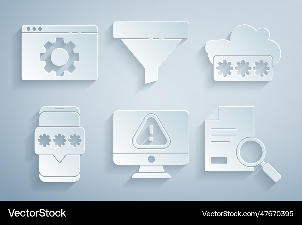 Set monitor with exclamation mark password Set monitor with exclamation mark password vector image