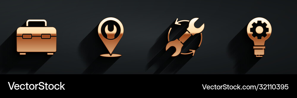 Set toolbox location with wrench spanner Set toolbox location with wrench spanner Vector Image