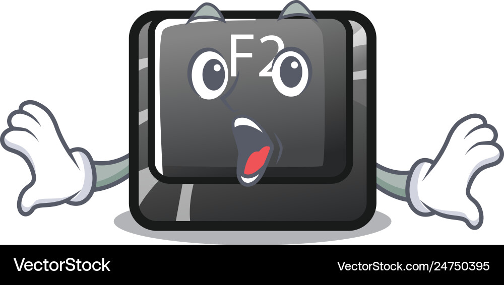 Surprised button f2 isolated with character Surprised button f2 isolated with character vector image