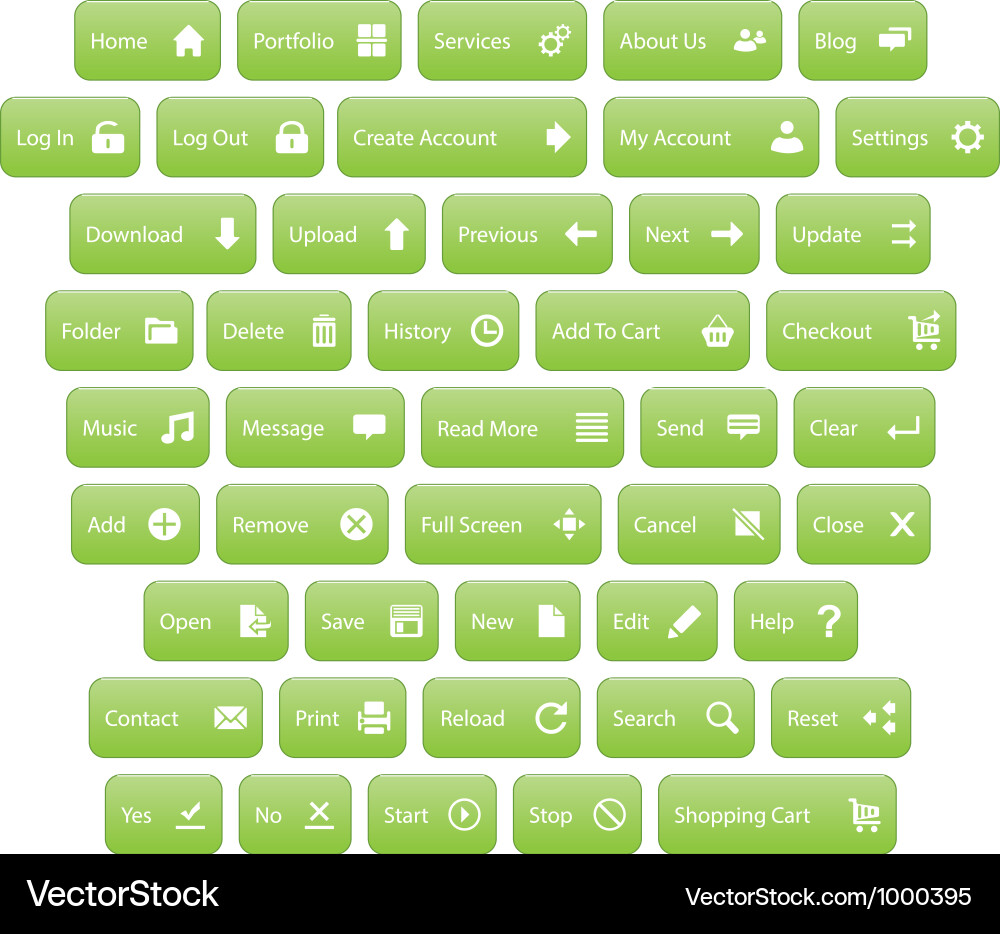 Web buttons with icons Vector Image