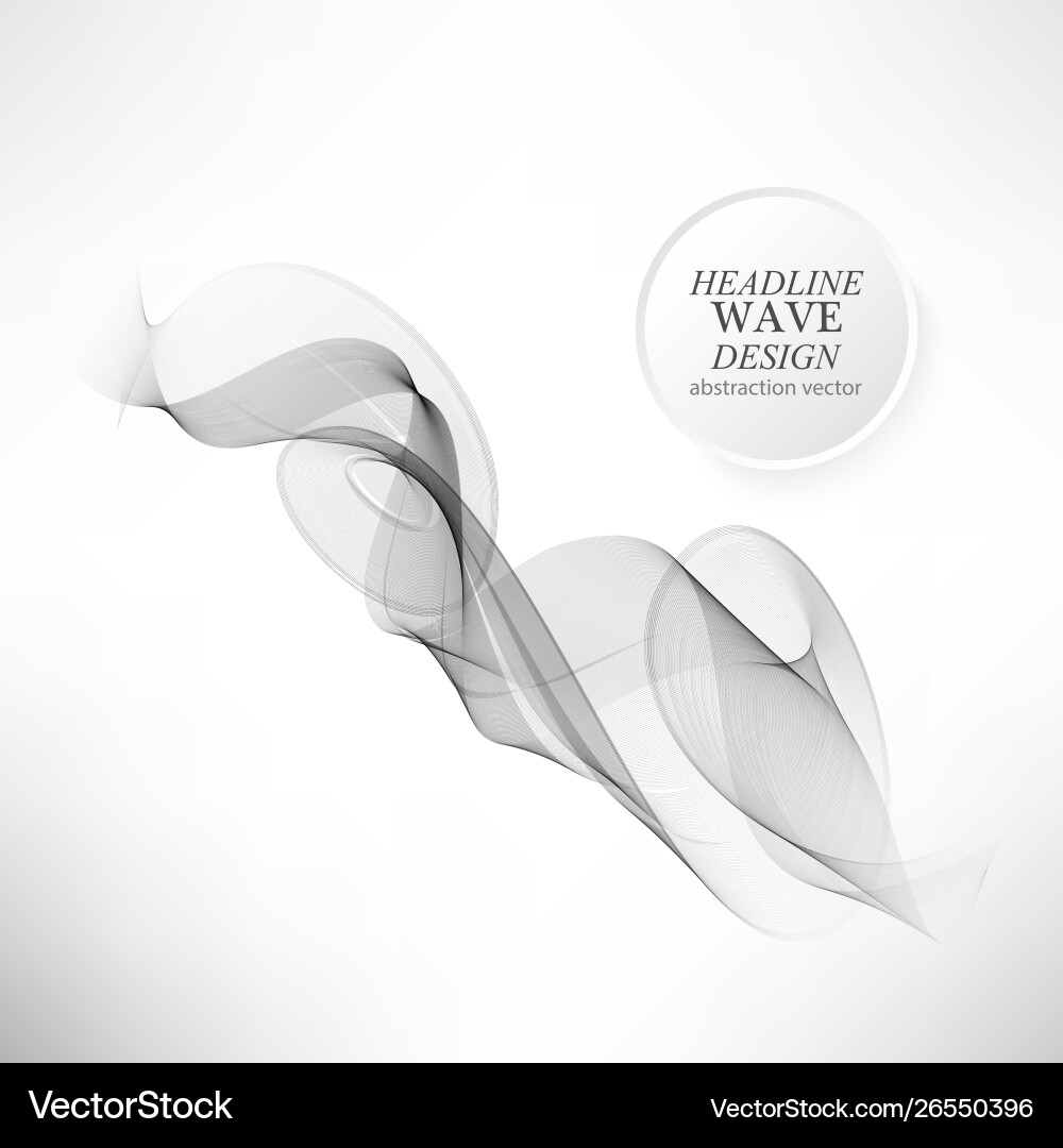 Abstract smooth gray wave curve flow grey Abstract smooth gray wave curve flow grey vector image