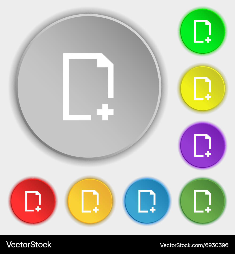 Add File Buttons Icon Set Vector Image