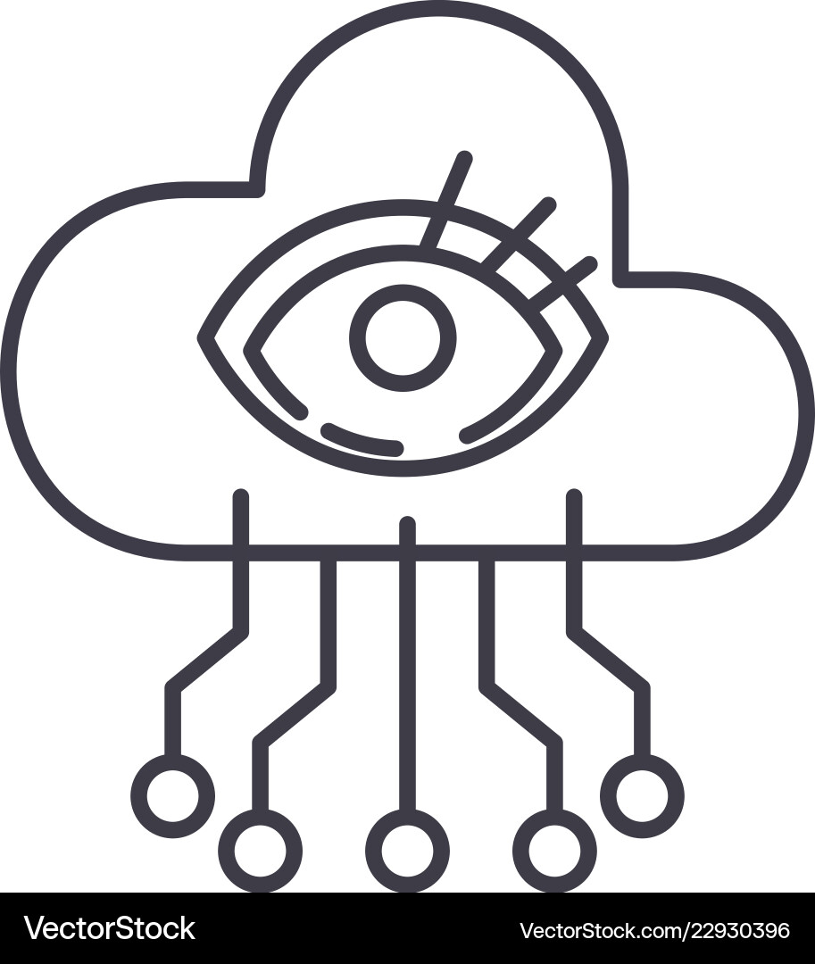 Artificial intelligence visualization line icon Artificial intelligence visualization line icon vector image