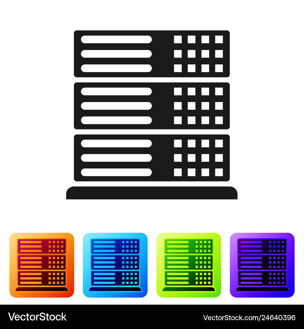 Black server data web hosting icon isolated Vector Image
