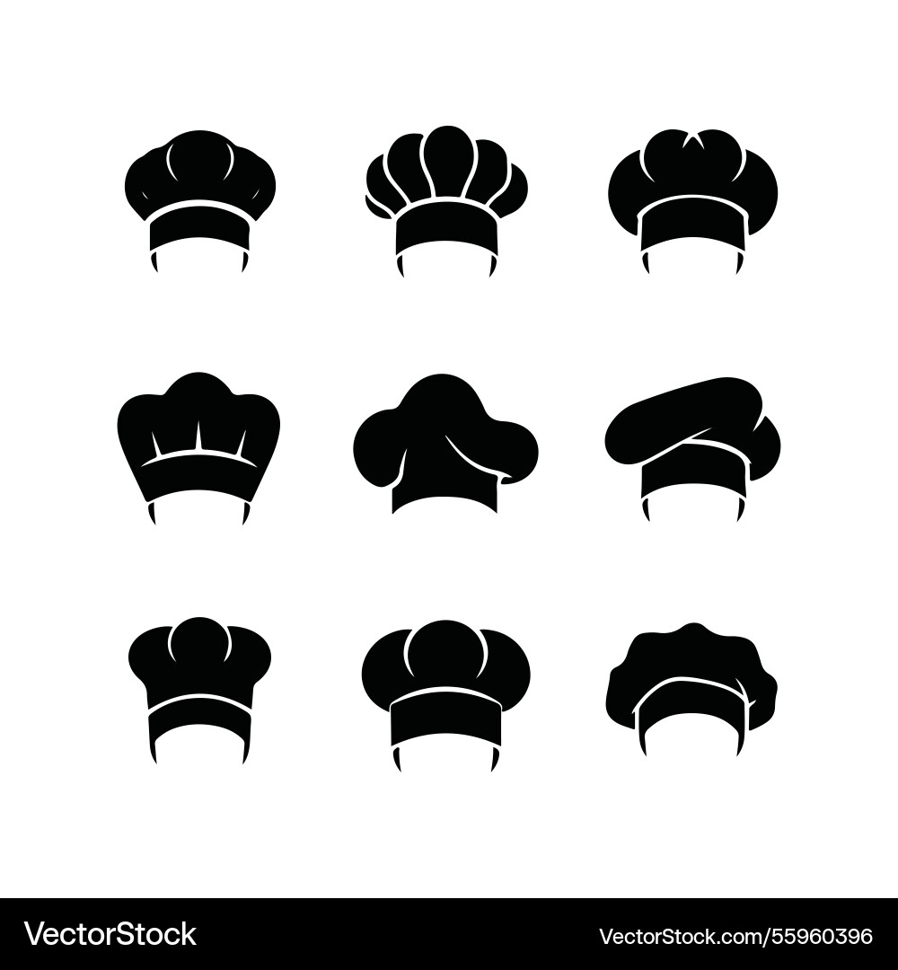 Chef icon set editable stroke Royalty Free Vector Image