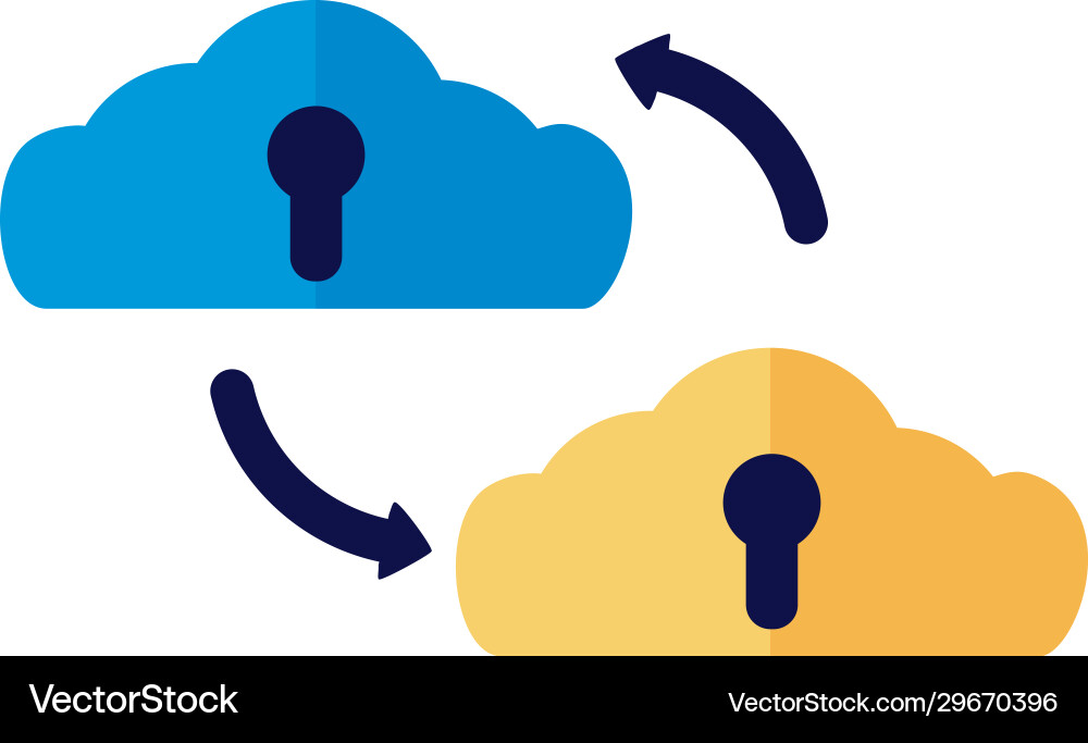 Clouds computing with shape hole flat style Clouds computing with shape hole flat style Vector Image