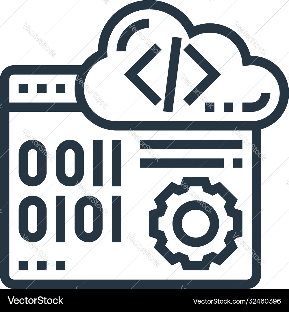Coding icon isolated on white background outline Coding icon isolated on white background outline vector image