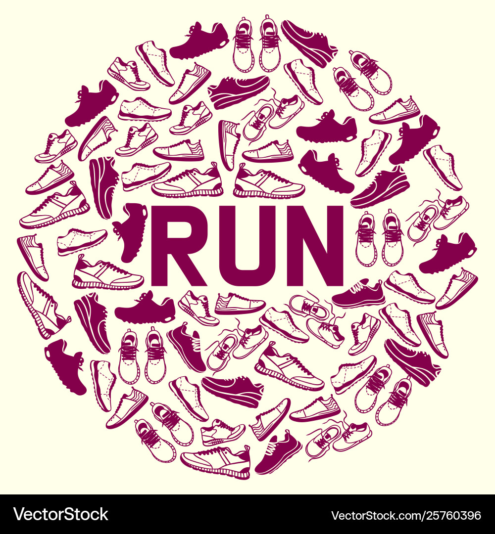 Führen Sie schnellere Briefing Poster Laufschuhe Führen Sie schnellere Briefing Poster Laufschuhe vektorbild