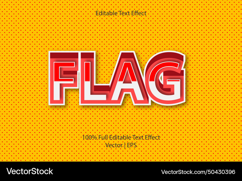 Flag editable text effect vector image