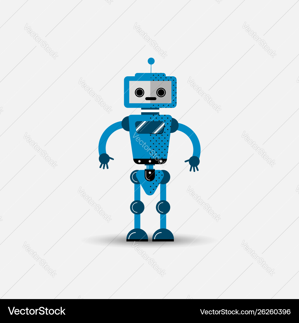 Funny robot icon in flat style isolated Vector Image
