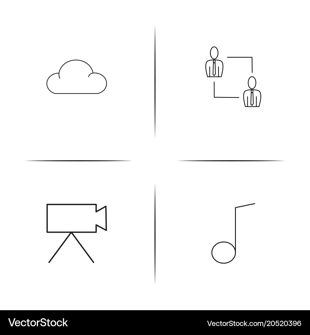 Internet of things simple linear icons set vector image
