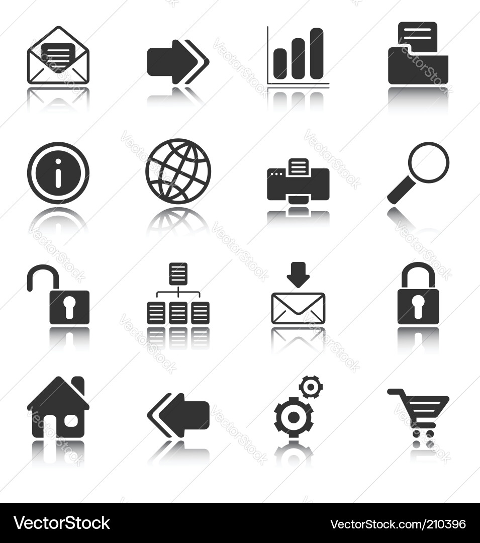 Modern Web Icons Set vector image