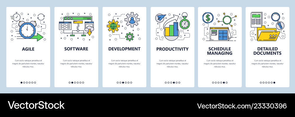 Onboarding Screens - Software Development vector image