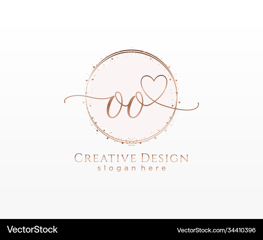 OO Initial Monogram Logo with Circle vector image