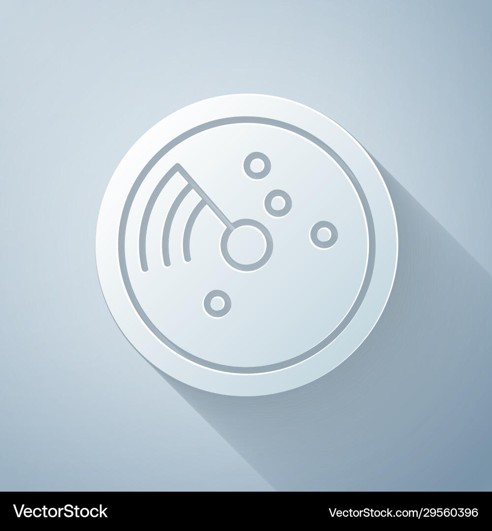 Paper cut radar with targets on monitor Paper cut radar with targets on monitor vector image