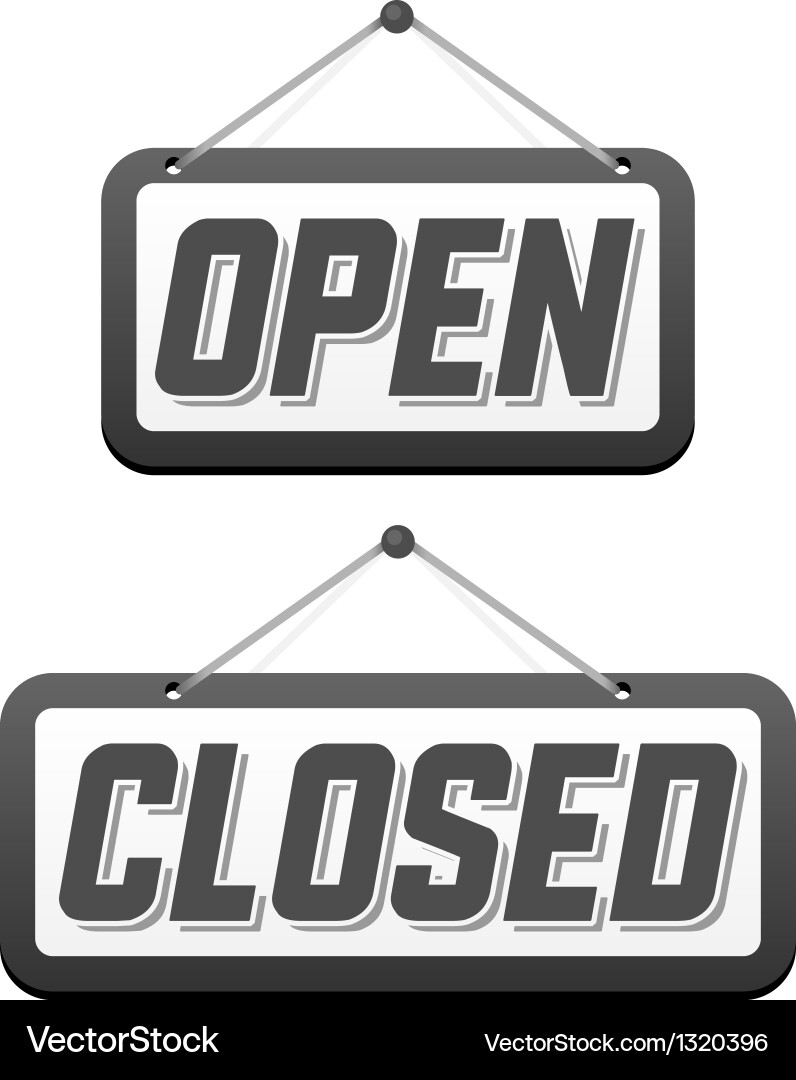 Retro Open & Closed Signs Vector Image