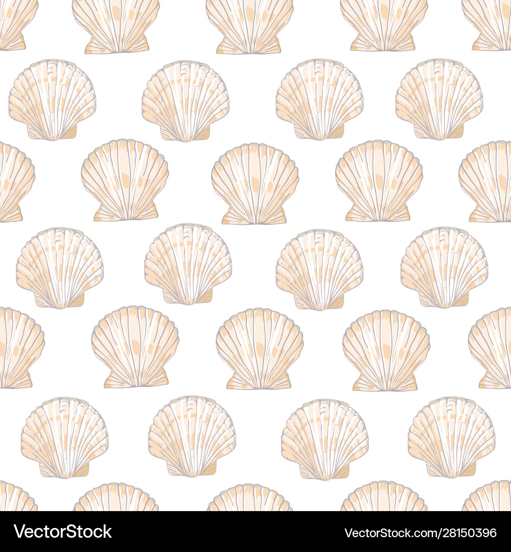 Seamless pattern with seashells and starfish Seamless pattern with seashells and starfish vector image
