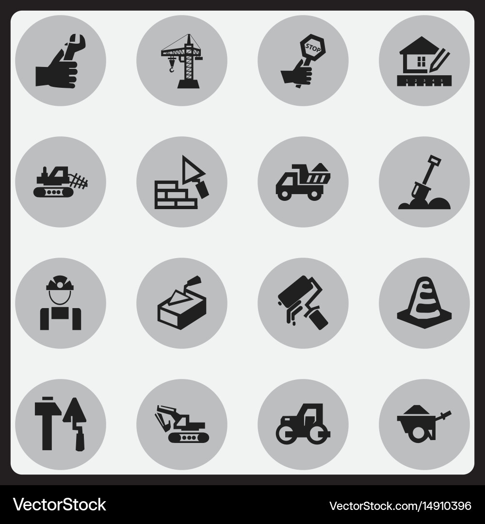 Set of 16 editable structure icons includes vector image