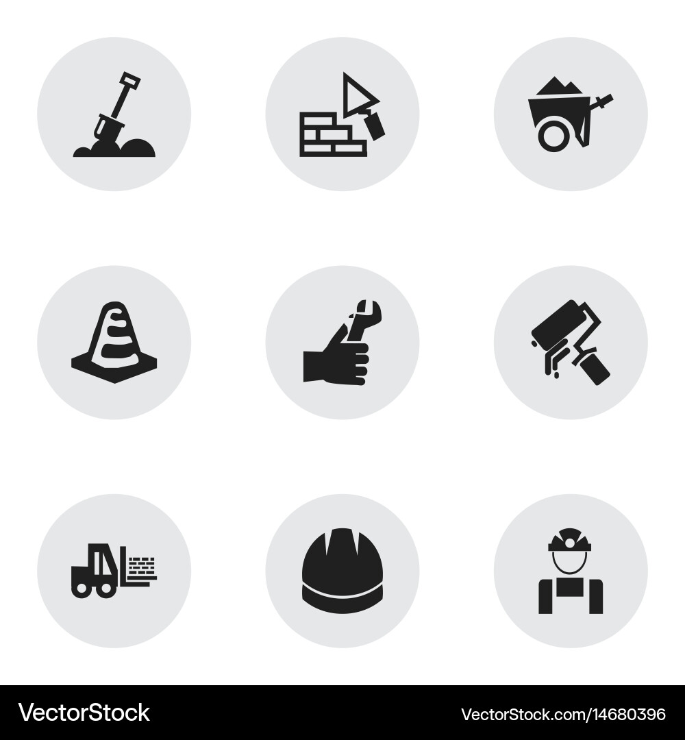 Set of 9 editable structure icons includes vector image