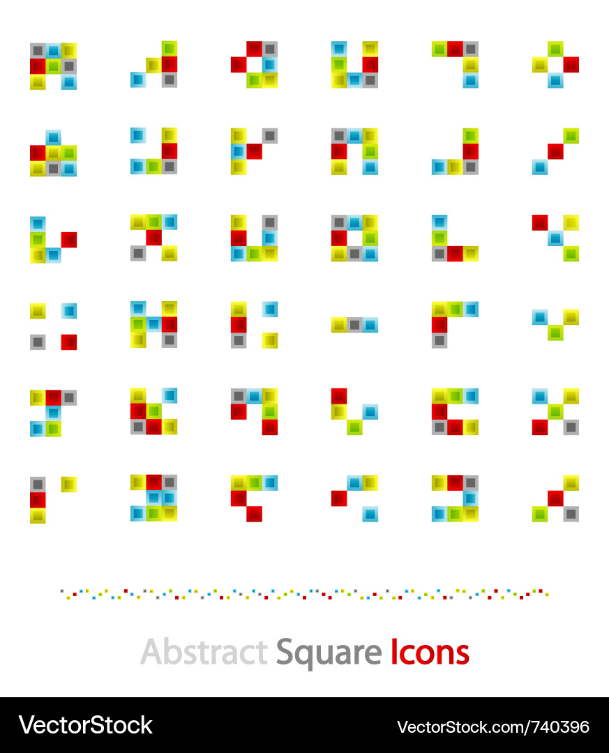 Set of abstract blocks made squares vector image